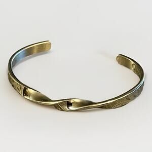 Sergio Lub Silver Tone Twisted Cuff Bracelet – German Silver Nickel Silver